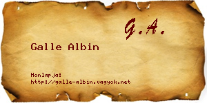Galle Albin névjegykártya